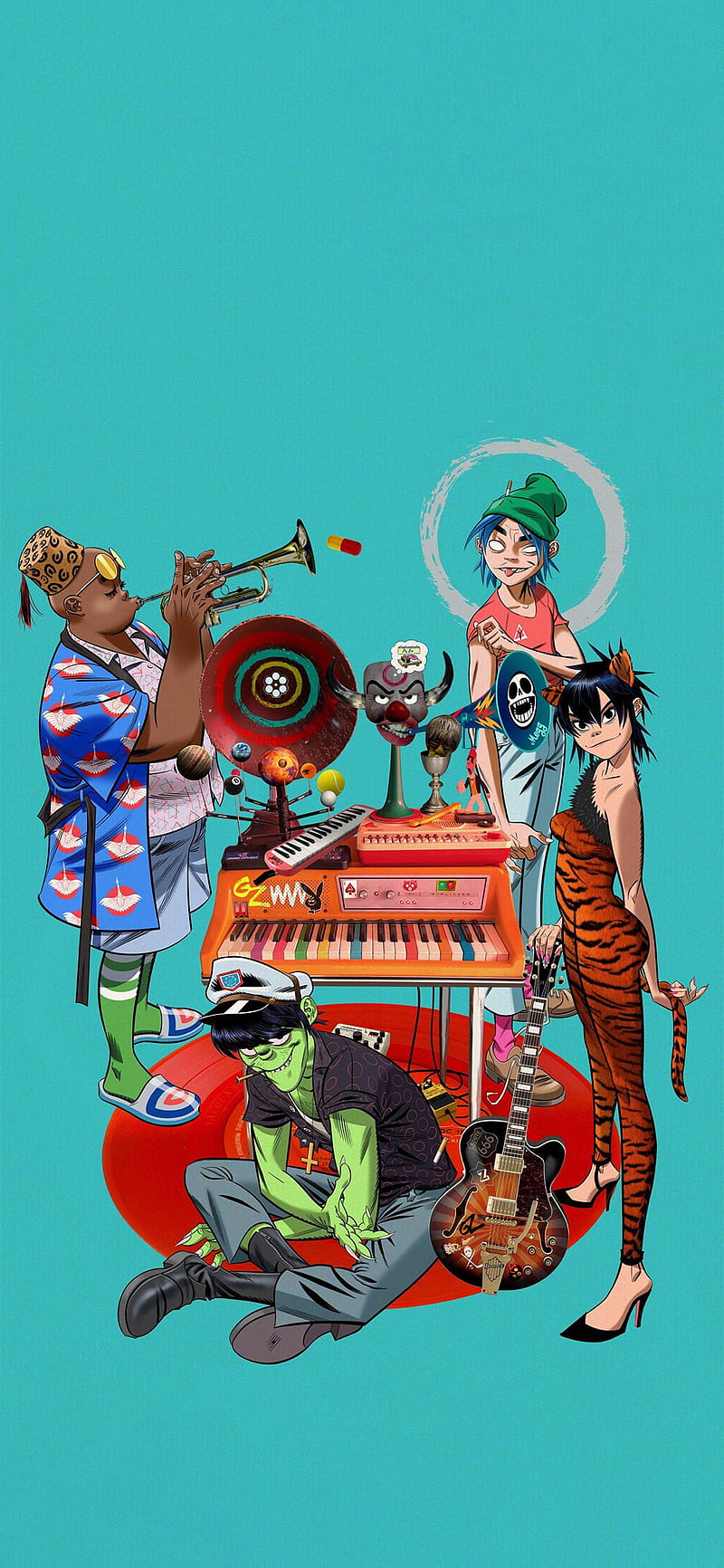 iPhone X friendly Song Machine - link to high quality and home screen (no art) version in comments: gorillaz, HD phone wallpaper