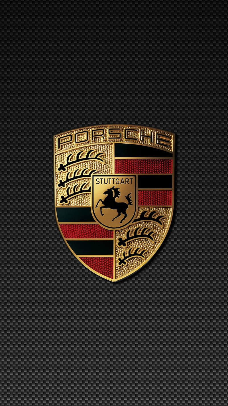Porsche, auto, car, carbon, emblem, logo, HD phone wallpaper