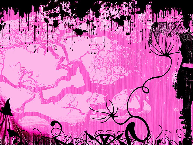 Pin by mieseyo on Aesthetic Background Wallpaper  Emo wallpaper Pink  and black wallpaper Pink goth aesthetic wallpaper