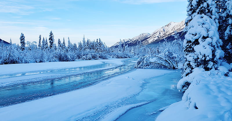 Alaska invierno, montaña, nieve, paisaje, montañas, Fondo de pantalla HD |  Peakpx
