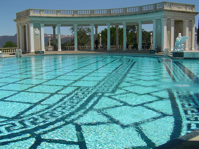 Hearst Castle in-San Simeon California, architecture, castles, pools, graphy, monuments, HD wallpaper