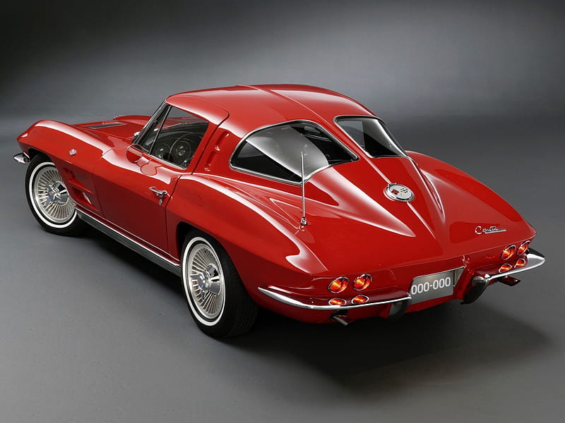 1963 Chevrolet Corvette, red, oldie, Car, fast, vintage, HD wallpaper