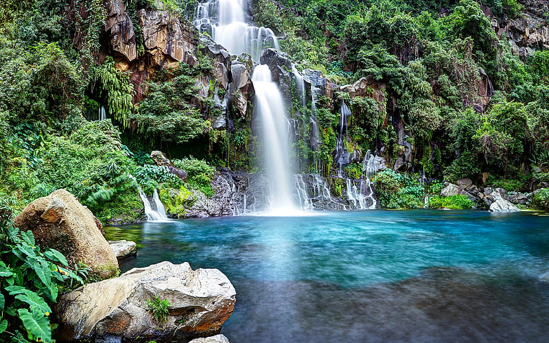 France Reunion Island Saint Gilles Nature Waterfalls, HD wallpaper