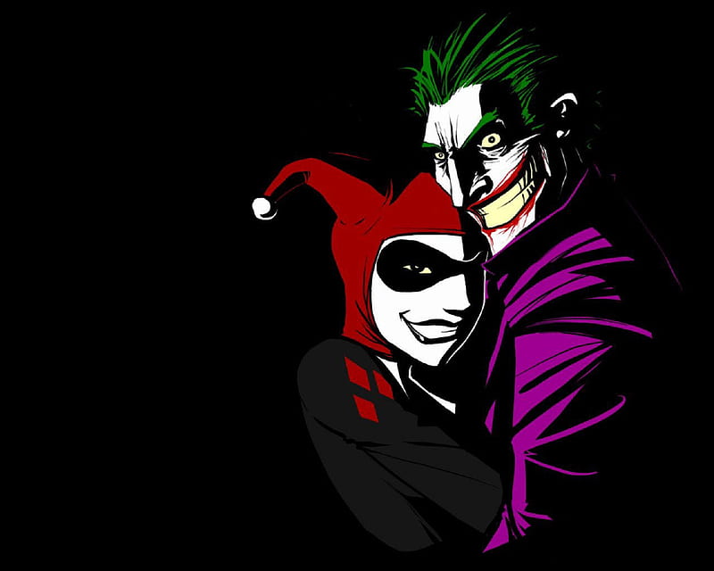Joker and Harley, amoled, anime, batman, best, cartoon, dark, dc, harley  quinn, HD wallpaper | Peakpx