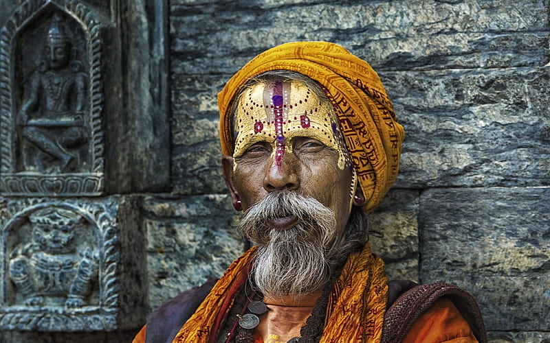 ascetic, male, yogi, india, sadhu, HD wallpaper