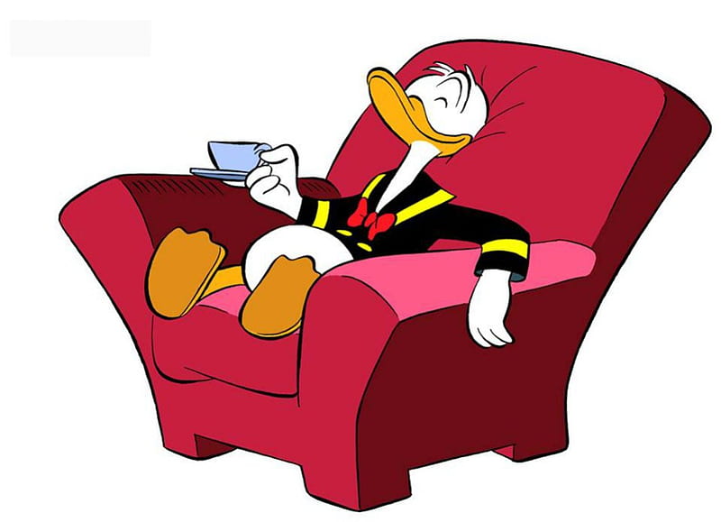 Donald duck, rest, relax, armchair, cartoon, sofa, HD wallpaper | Peakpx