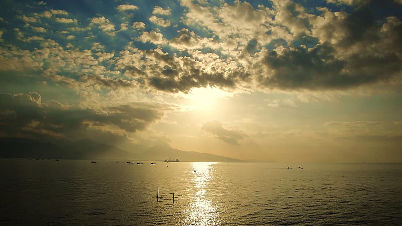 Beyond the sea, nature, cloud, horizon, sea, HD wallpaper
