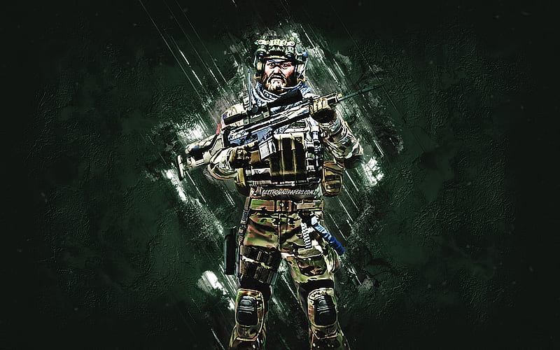 McCoy, CSGO agent, Counter-Strike Global Offensive, green stone background, Counter-Strike, CSGO characters, HD wallpaper
