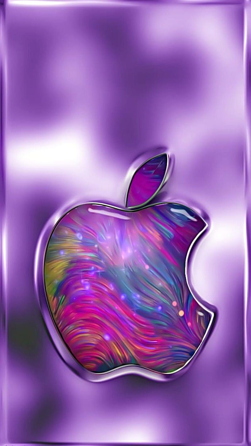 Apple, colorful, colors, iphone, purple, tech, HD phone wallpaper