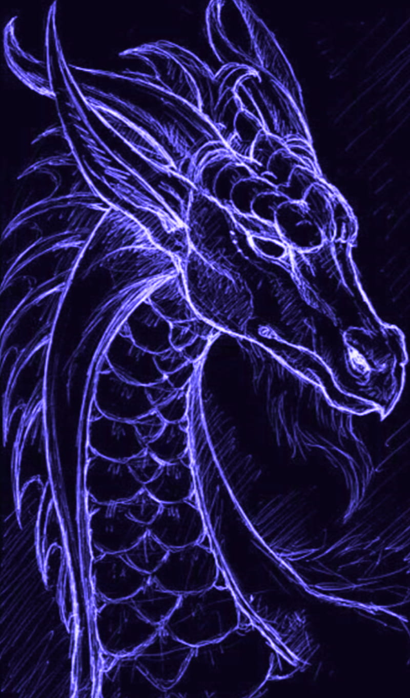 Purple Dragon, neon, HD phone wallpaper | Peakpx