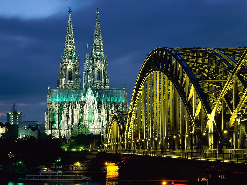 Hohenzollern Bridge and Cologne Cathedral - Germany, germany, cologne cathedral, cologne, cologne cathedral and hohenzollern bridge, hohenzollern bridge, HD wallpaper