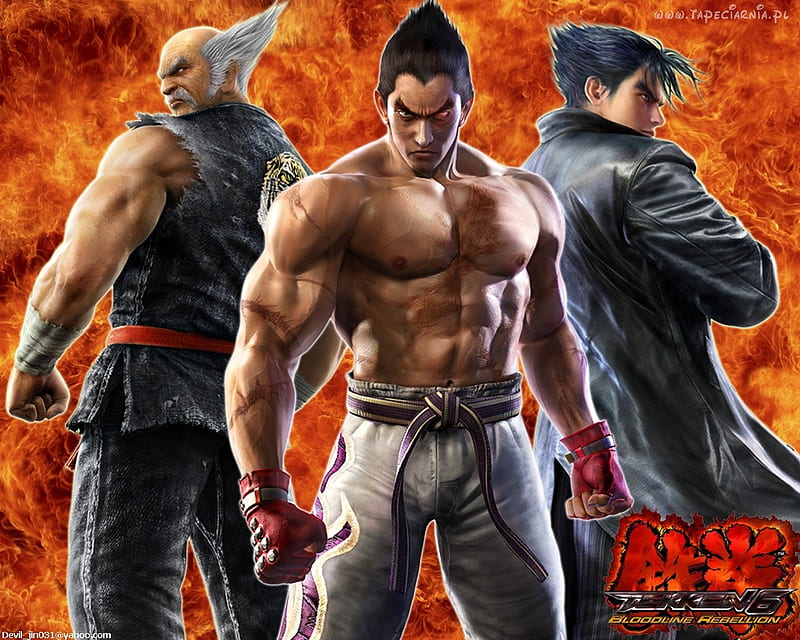 Mishima Kazuya, games, wings, kazuya, male, tail, video games