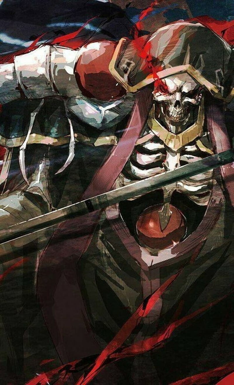 Ainz ooal gown, anime, dark, great tomb, king, magic, nazarick, overlord, wizard, HD phone wallpaper