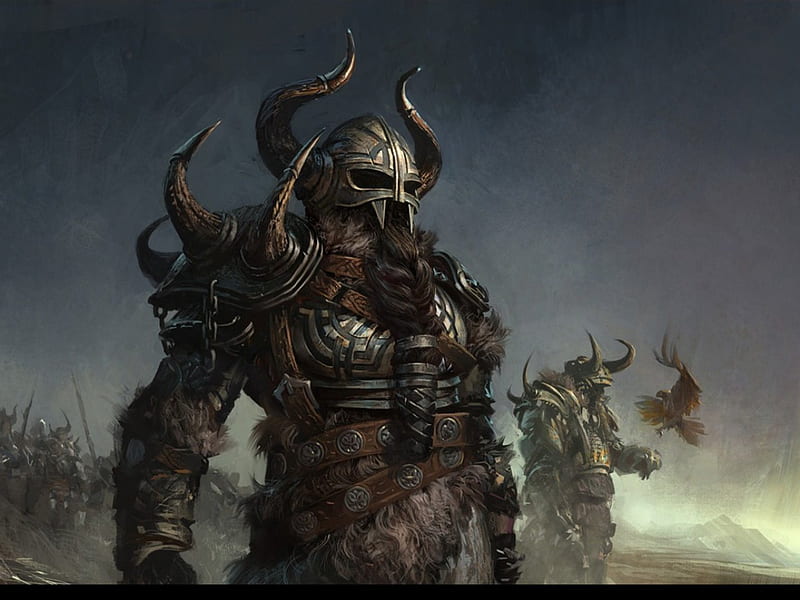 Armored Norn, armor, norn, warrior, fighter, dark, HD wallpaper
