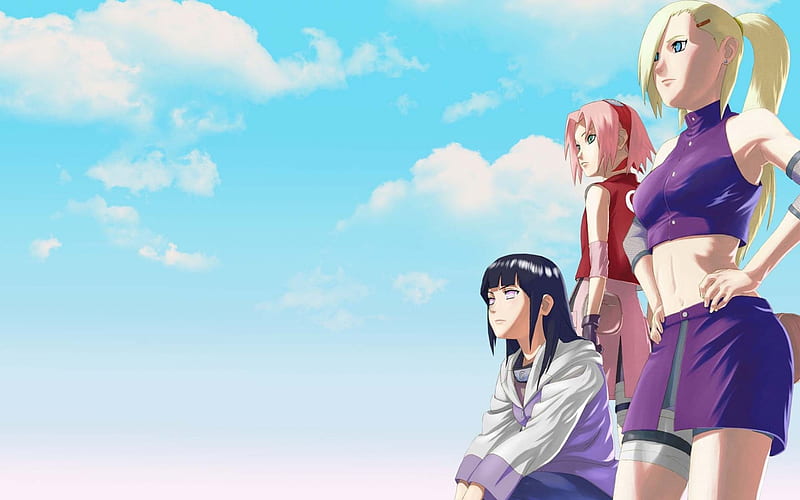 Sakura, Ino and Hinata, sakura, yamanaka, ino, hinata, haruno, hyuuga, HD wallpaper