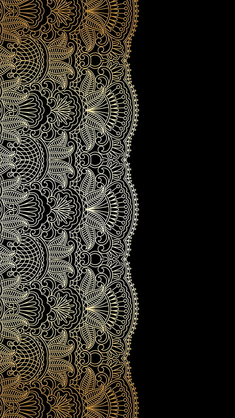 GOLD LACE, black, nice, best, girly, background, unique, HD phone wallpaper