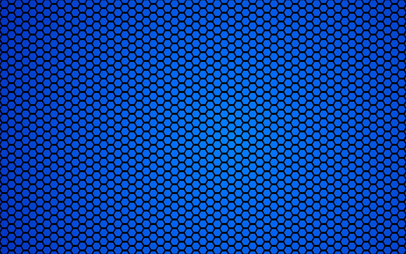 blue hexagons background, vector textures, honeycomb, hexagons patterns, hexagons textures, blue backgrounds, blue hexagons, hexagons texture, HD wallpaper