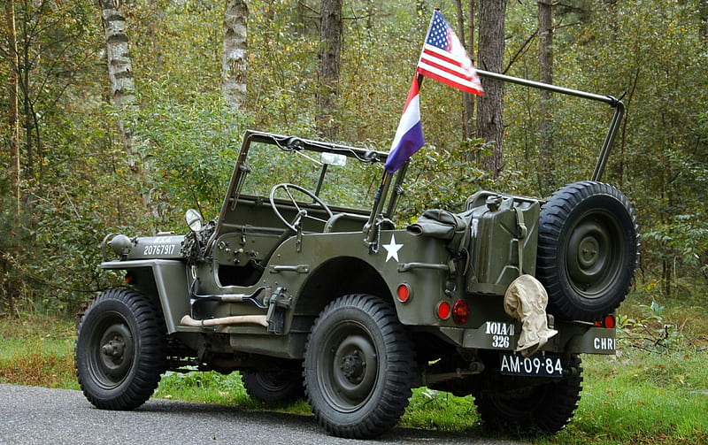 US Army WWII Willy's Jeep, carros, jeep, usa, ww2, HD wallpaper
