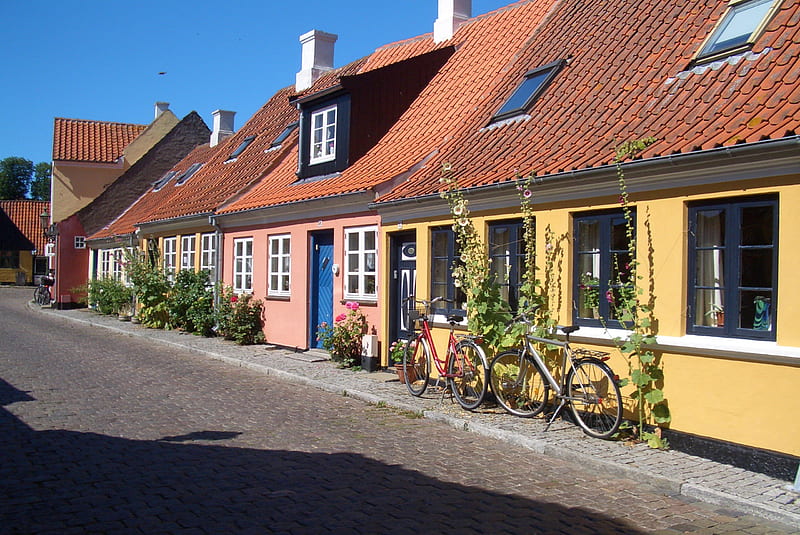 Impressions of Aero 18, Houses, Aero Island, Flowers, Danmark, HD wallpaper