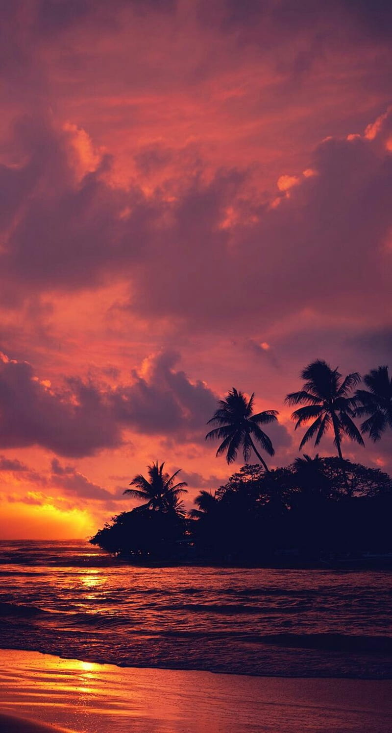 Sea, pink, sky, sunset, HD mobile wallpaper | Peakpx