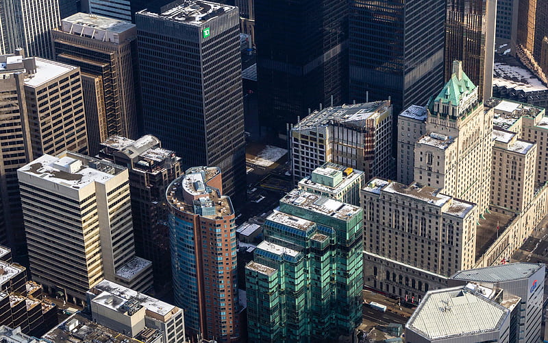 Toronto, skyscrapers, modern buildings, Toronto cityscape, buildings, Ontario, Canada, HD wallpaper