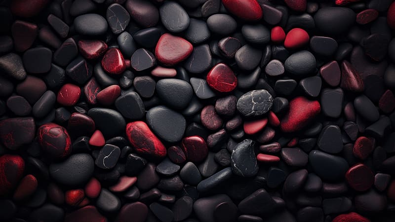 :), black, red, pebbles, texture, nature, stones, pattern, rock, HD wallpaper