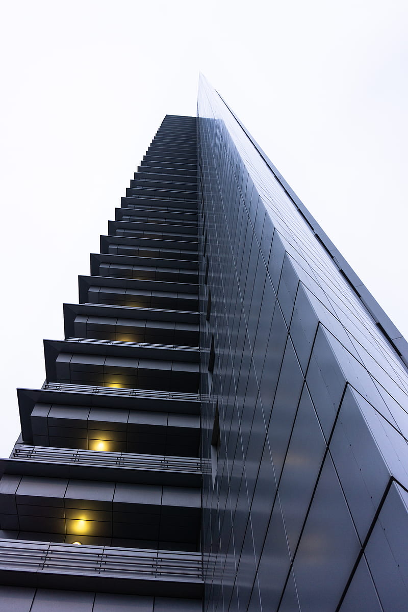 low angle graphy of gray high rise building, HD phone wallpaper