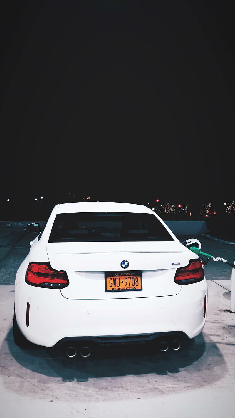 M2 competition , bmw, white, car, supercar, sports, america, new, night, HD phone wallpaper