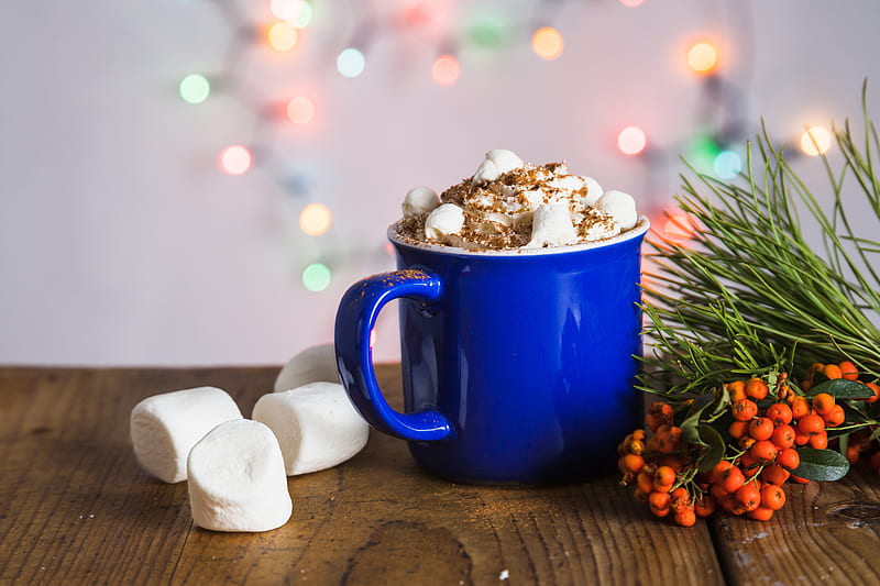 Food, Hot Chocolate, Cup, Drink, Marshmallow, HD wallpaper
