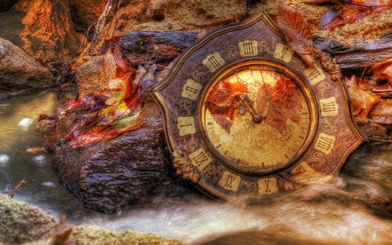 Old time, retro, clock, autumn, old, HD wallpaper