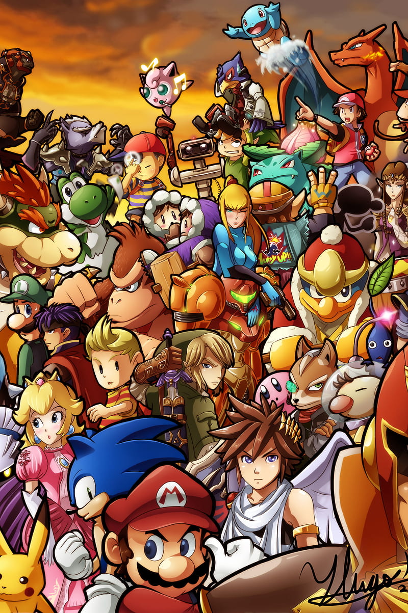 Super Smash Bros Wii, characters, nintendo, HD phone wallpaper