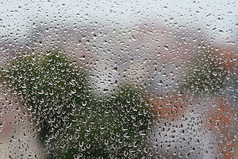 rain, drops, glass, wet, HD wallpaper