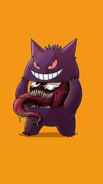 Gengar Dark, anime, manga, pokemon, purple, HD phone wallpaper