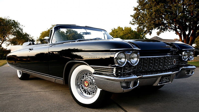 Black 1960 Cadillac, black, cadillac, eldorado, 1960, HD wallpaper