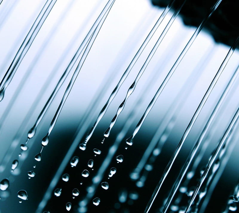 Drops, blue, bokeh, drop, raindrops, shower, water, HD wallpaper