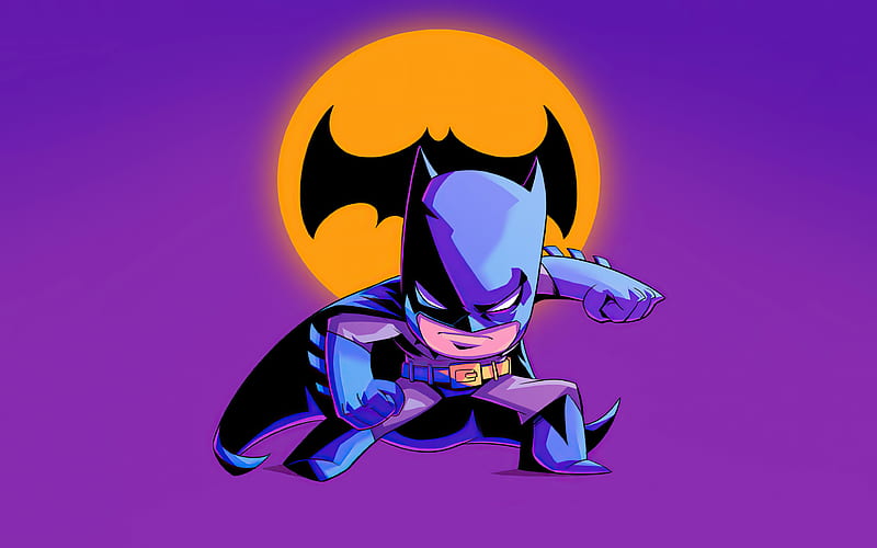 Batman, violet backgrounds, superheroes, minimal, Bat-man, Batman logo, Batman minimalism, HD wallpaper