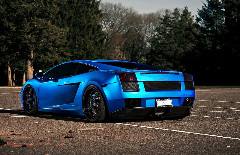 Lamborghini gallardo, blue, back view, supercars, Vehicle, HD wallpaper |  Peakpx