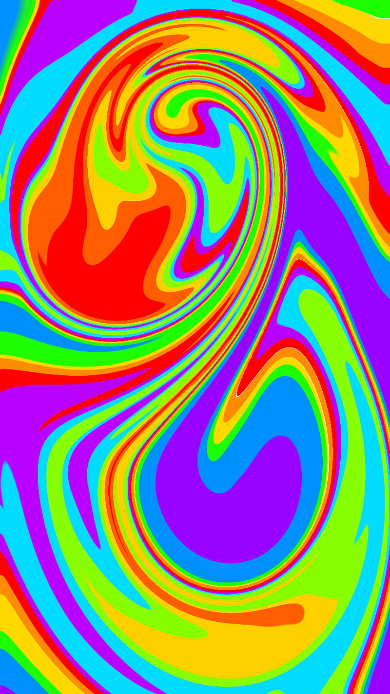 Neon rainbow, swirls, HD phone wallpaper