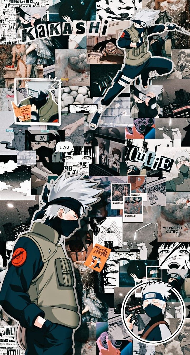 Kakashi, naruto, collage, anime, HD phone wallpaper