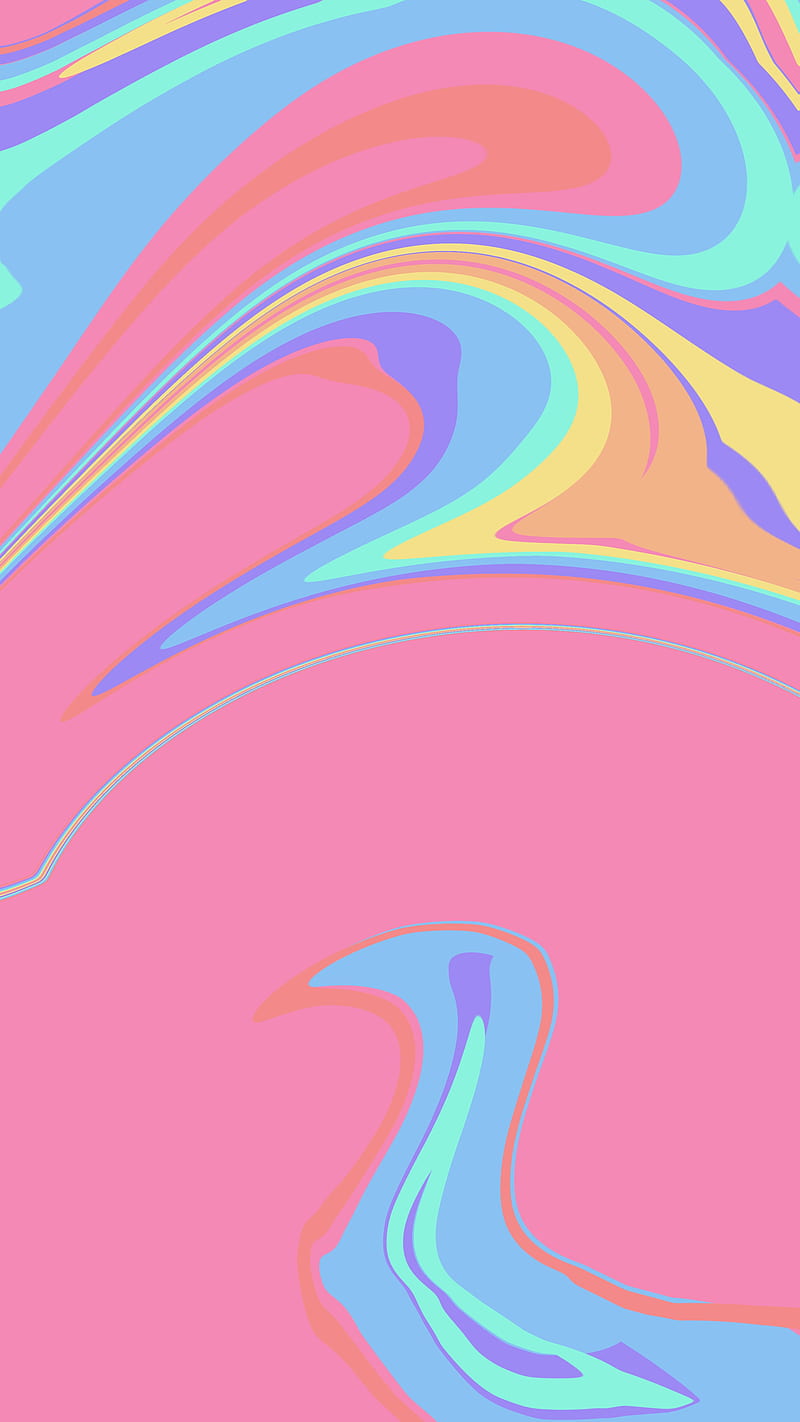 ABSTRACT , Color, aesthetic, bezel less, colourful, pink, rainbow, swirl, wave, HD phone wallpaper
