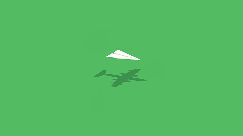 Paper Plane Minimalism, paper-plane, plane, minimalism, artist, HD wallpaper