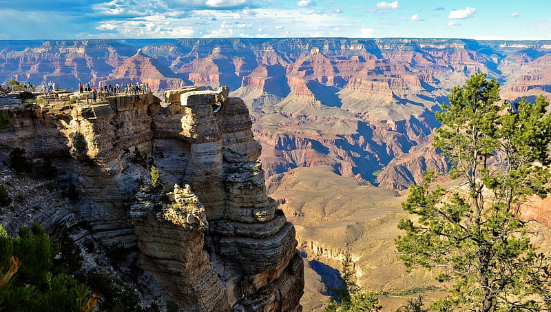 spectacular yavapai point in the grand canyon, point, rocks, canron, lookout, cliffs, HD wallpaper