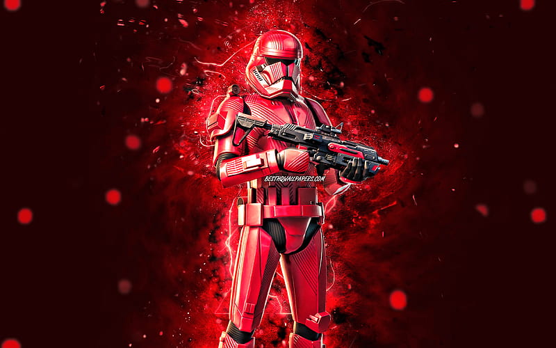 Sith Trooper red neon lights, Fortnite Battle Royale, Fortnite characters, Sith Trooper Skin, Fortnite, Sith Trooper Fortnite, HD wallpaper