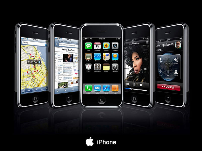 Steve Paul Jobs and his Apple iphone5, HD wallpaper