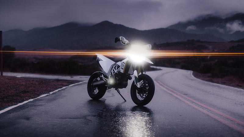 husqvarna 701, sports motorcycle, white, light, Vehicle, HD wallpaper
