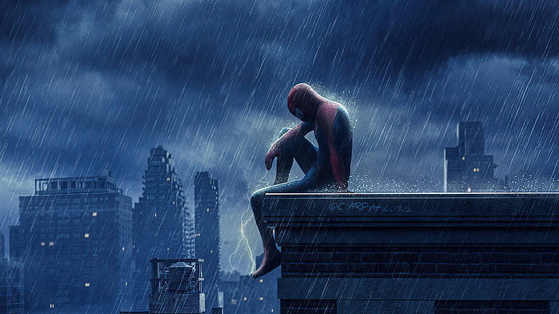 Hombre araña no hay camino a casa bajo la lluvia, juego de lluvia intensa,  Fondo de pantalla HD | Peakpx