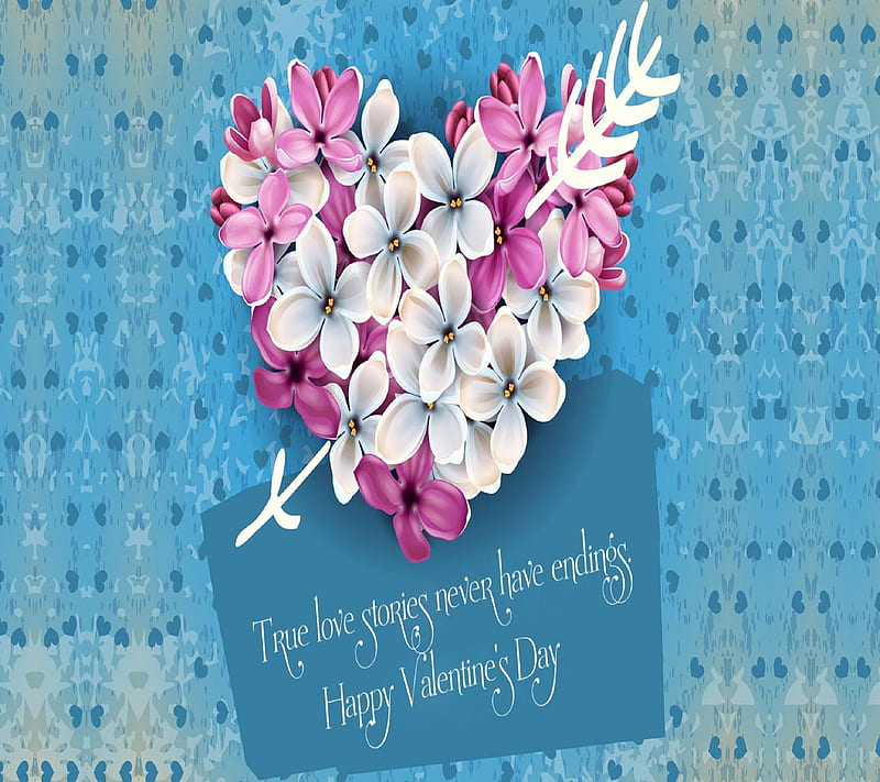 Happy valentine day, flowers, for u, i love you, love quote, HD wallpaper