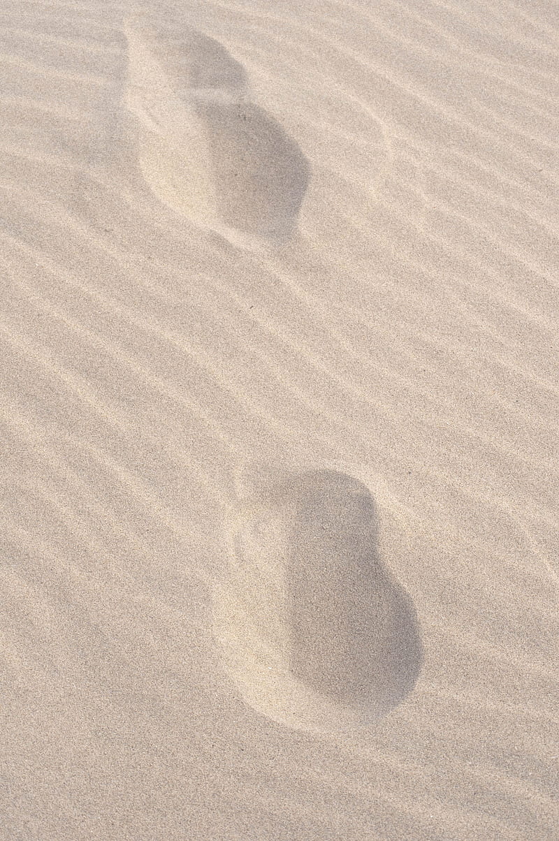 sand, footprints, beach, HD phone wallpaper