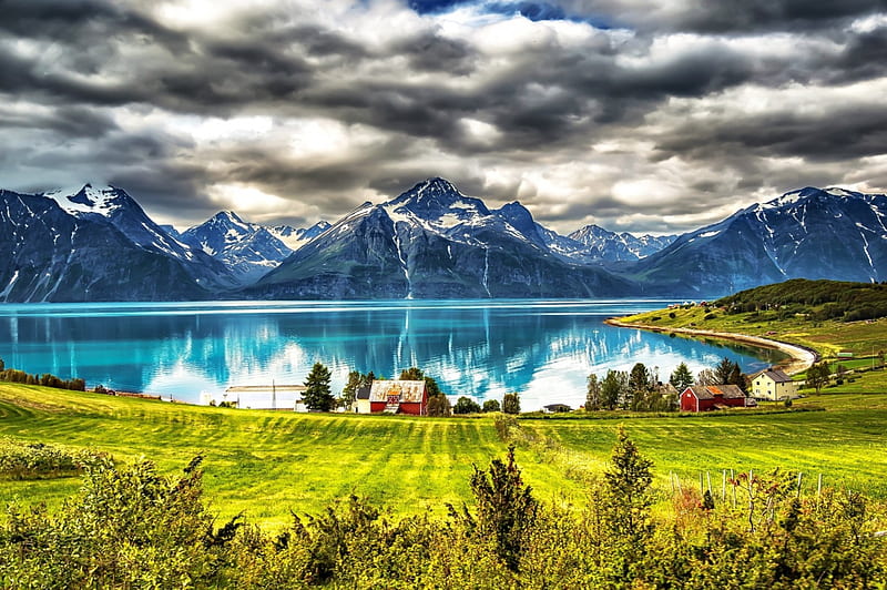 Paisaje-noruega, montañas, nubes, lago, noruega, naturaleza, Fondo de  pantalla HD | Peakpx