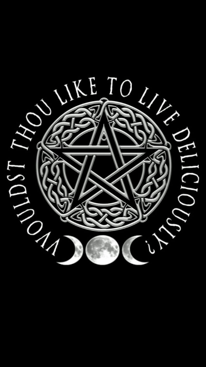 Live Deliciously, pentacle, vvitch, wiccan, witch, witchcraft, HD phone wallpaper